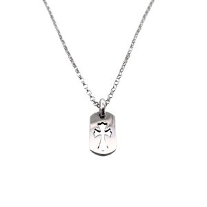 Hollow cross small military card necklace