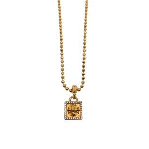 Chrome Hearts Gold-plated full cross flower small [square card]