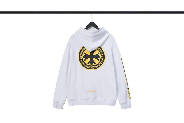 Chrome Hearts Plus Logo Pullover Hoodie [WhiteYellow] - Image 2