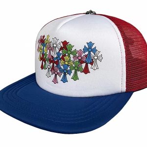 Chrome Hearts Trucker Hat Blue Multicolor Cross