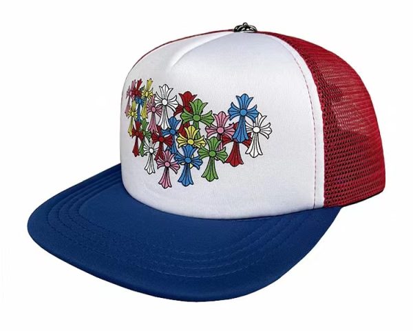 Chrome Hearts Trucker Hat Blue Multicolor Cross