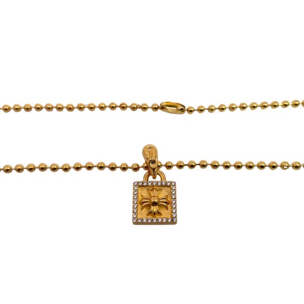 Chrome Hearts Gold-plated full cross flower small [square card] - Image 2