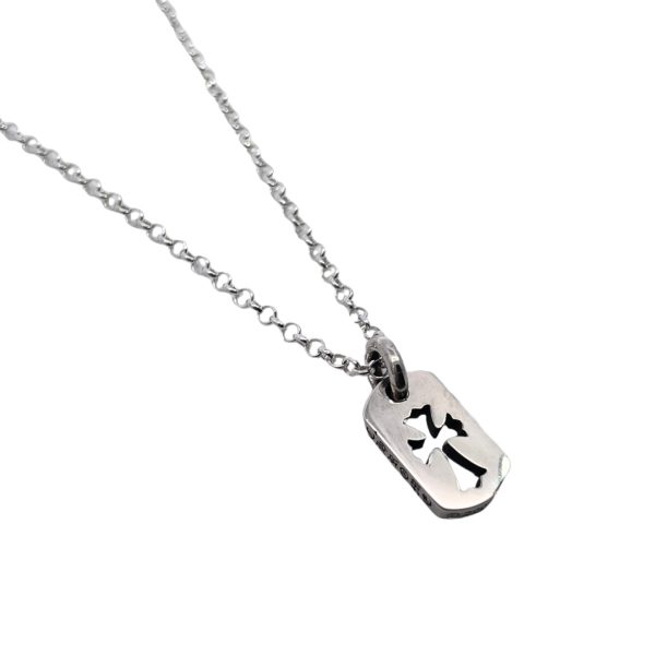 Hollow cross small military card necklace - Image 3