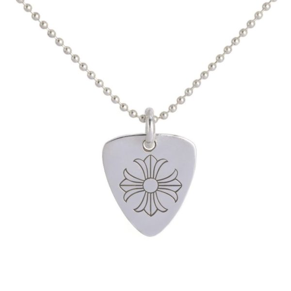 chrome Hearts Triangle cross flower military card necklace