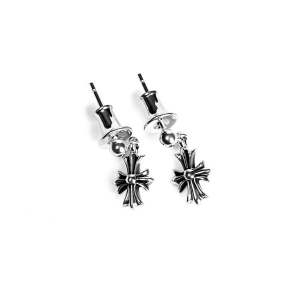 CHROME HEARTS TINY E PLUS DROP EARRINGS