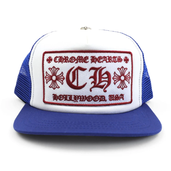 Chrome Hearts CH Hollywood Trucker Hat – BlueWhite
