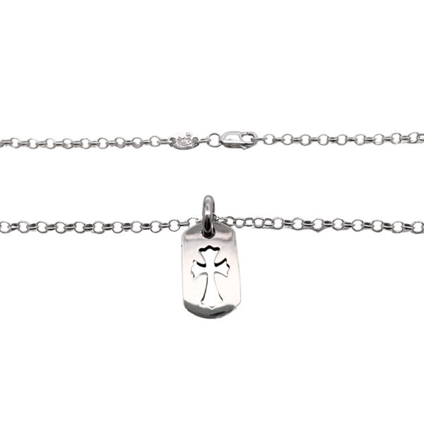 Hollow cross small military card necklace - Image 2